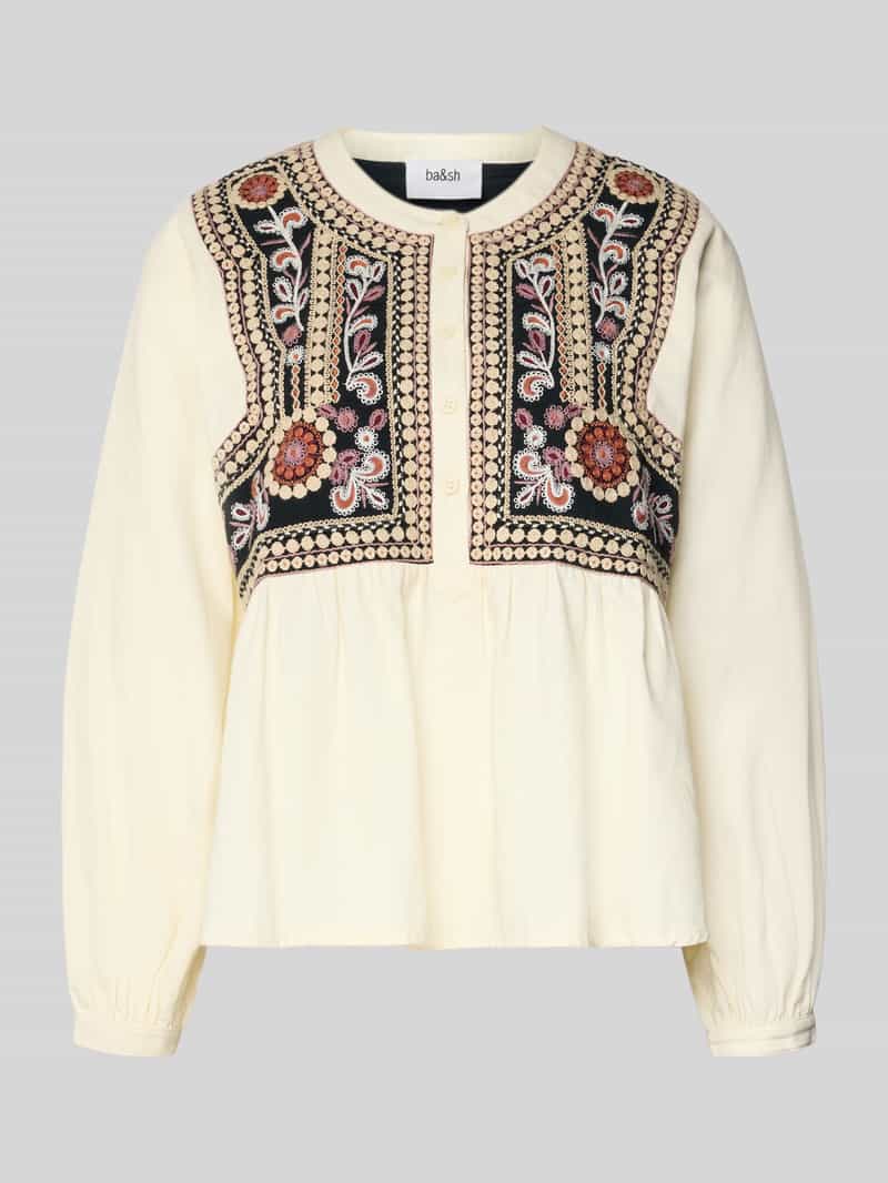 Bash Regular fit blouse met gebloemde stitching model 'Alec'