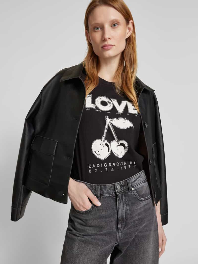 Zadig & Voltaire T-shirt met strass-steentjes model 'WALK'