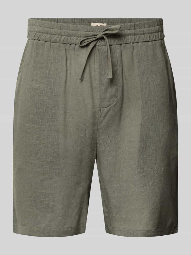 regular fit korte broek van mix van linnen en viscose model 'LAURENCE'