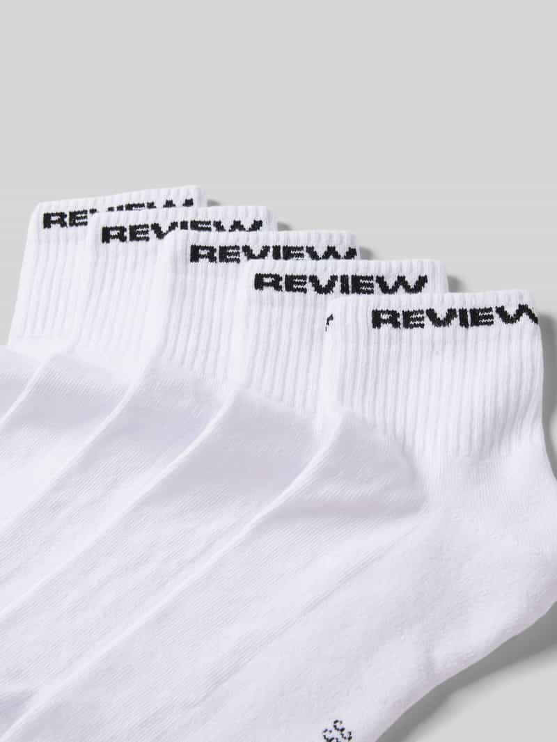 REVIEW Sokken met labeldetail in een set van 5 paar