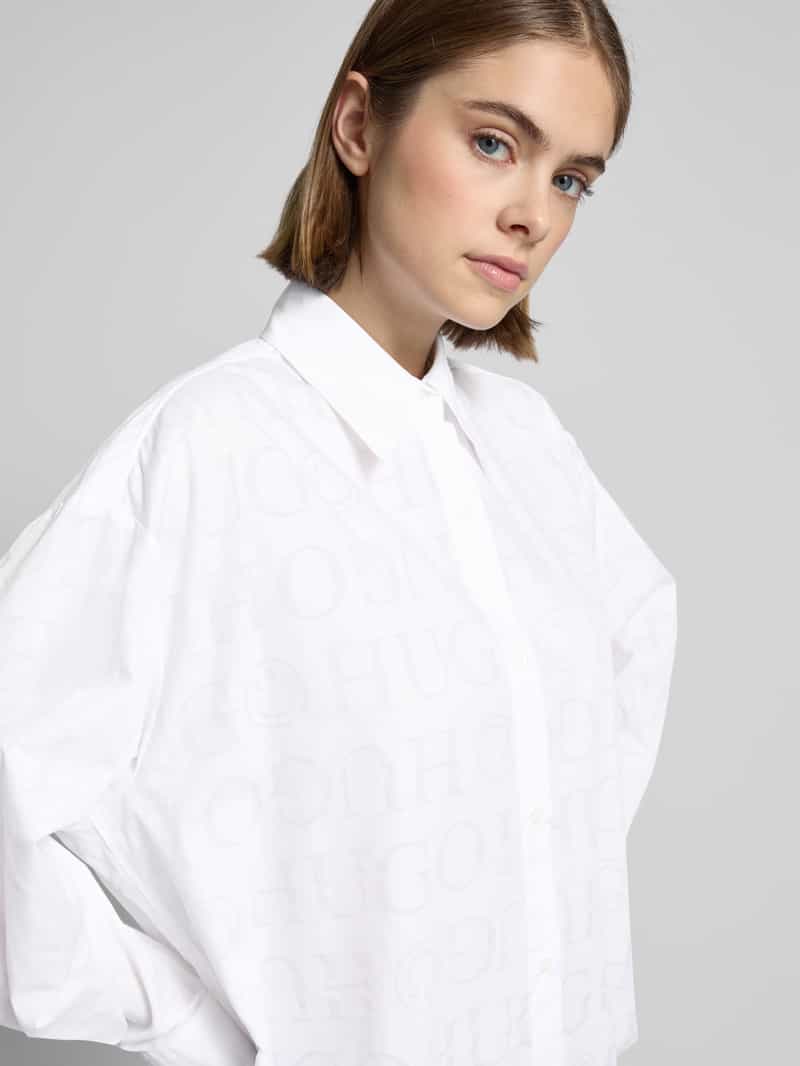 Hugo Blue Overhemdblouse met blinde knoopsluiting model 'Elisana'