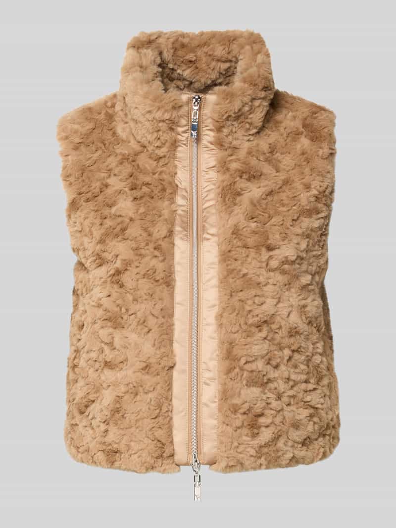 monari Gilet van imitatiebont met tweewegsritssluiting