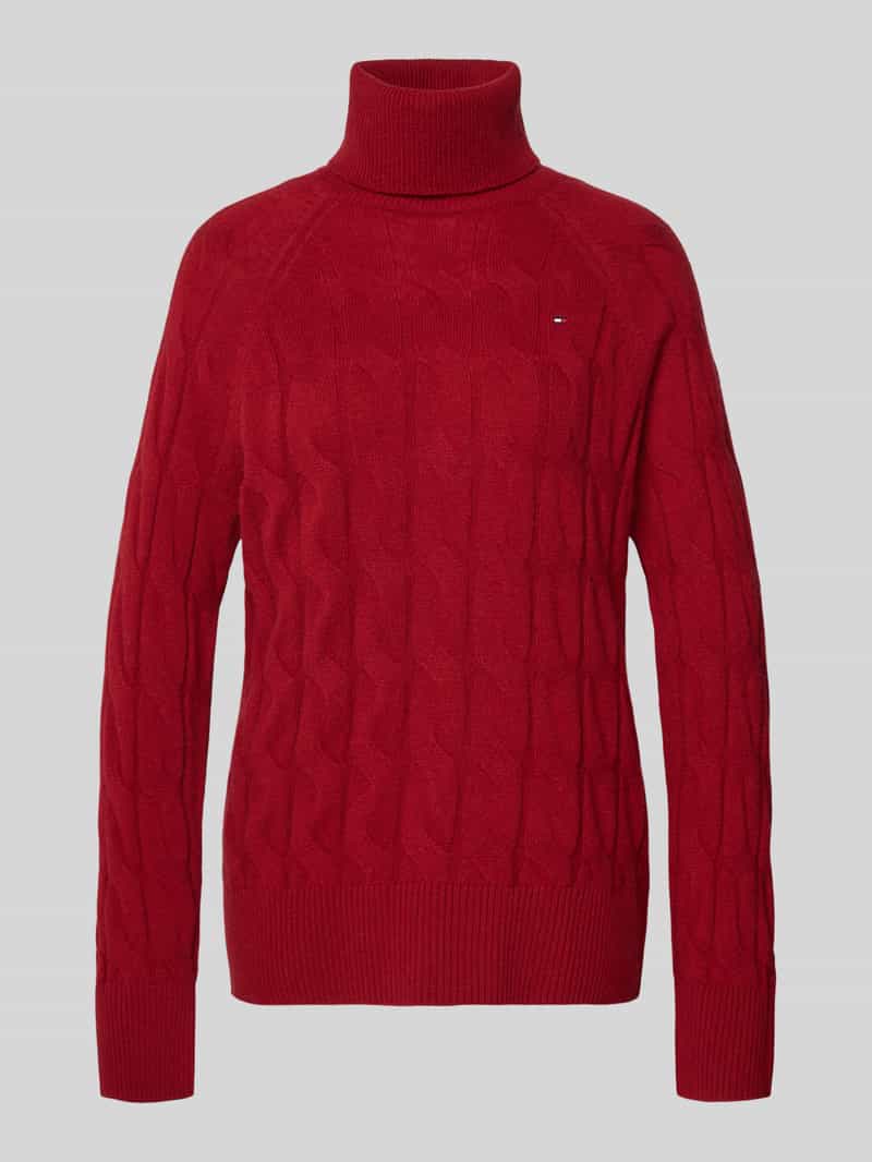 Tommy Hilfiger Relaxed fit coltrui van zuivere wol