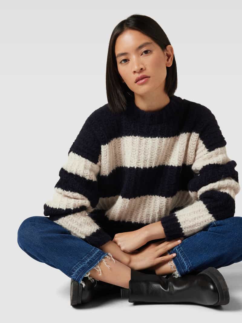 milano italy Gebreide pullover met streepmotief en ronde hals