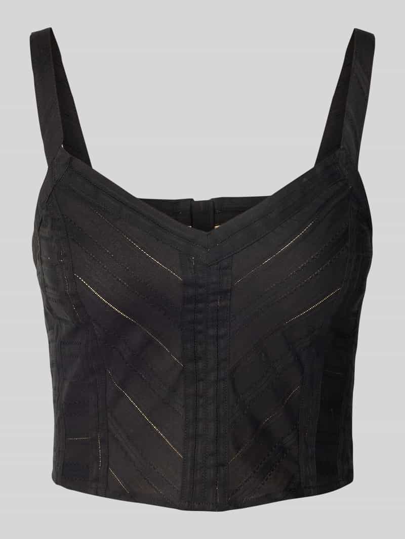 drykorn Korte top met afgeronde V-hals model 'IRELLA'