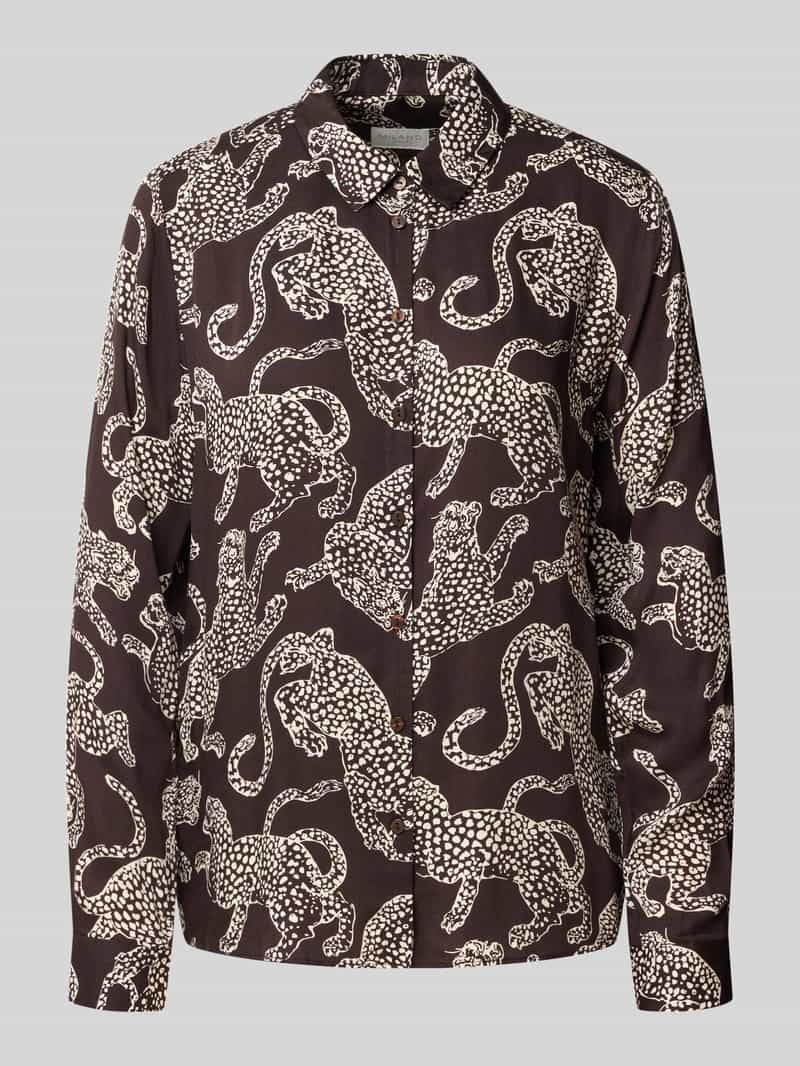 Milano italy Regular fit blouse van viscose in all-over look