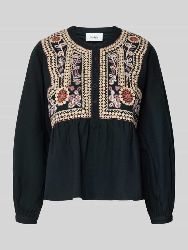 Bash Regular fit blouse met gebloemde stitching model 'Alec'