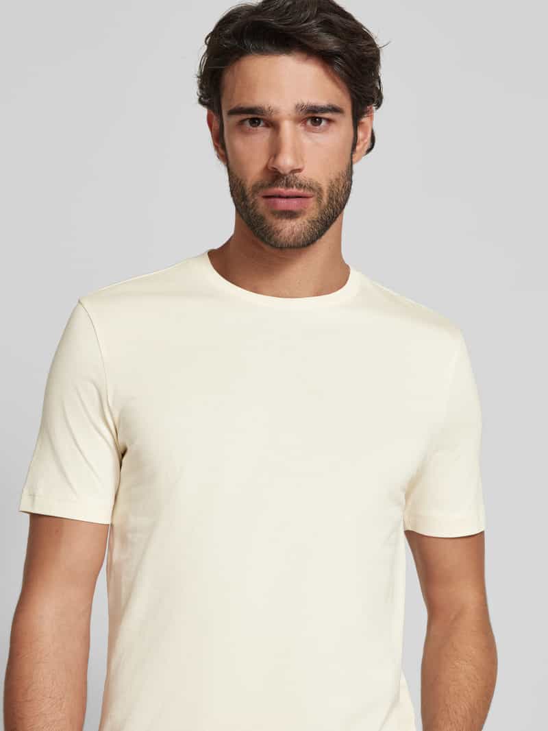 Christian Berg Men T-shirt met geribde ronde hals