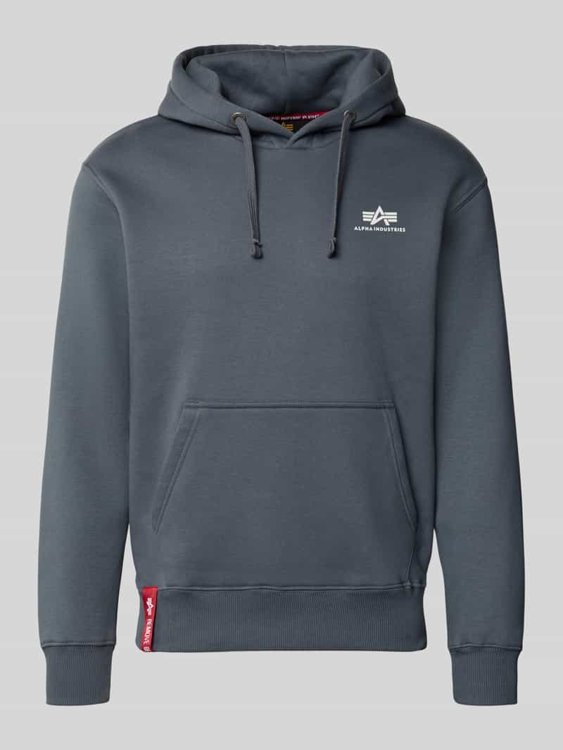Alpha industries Hoodie met logo en kangoeroezak