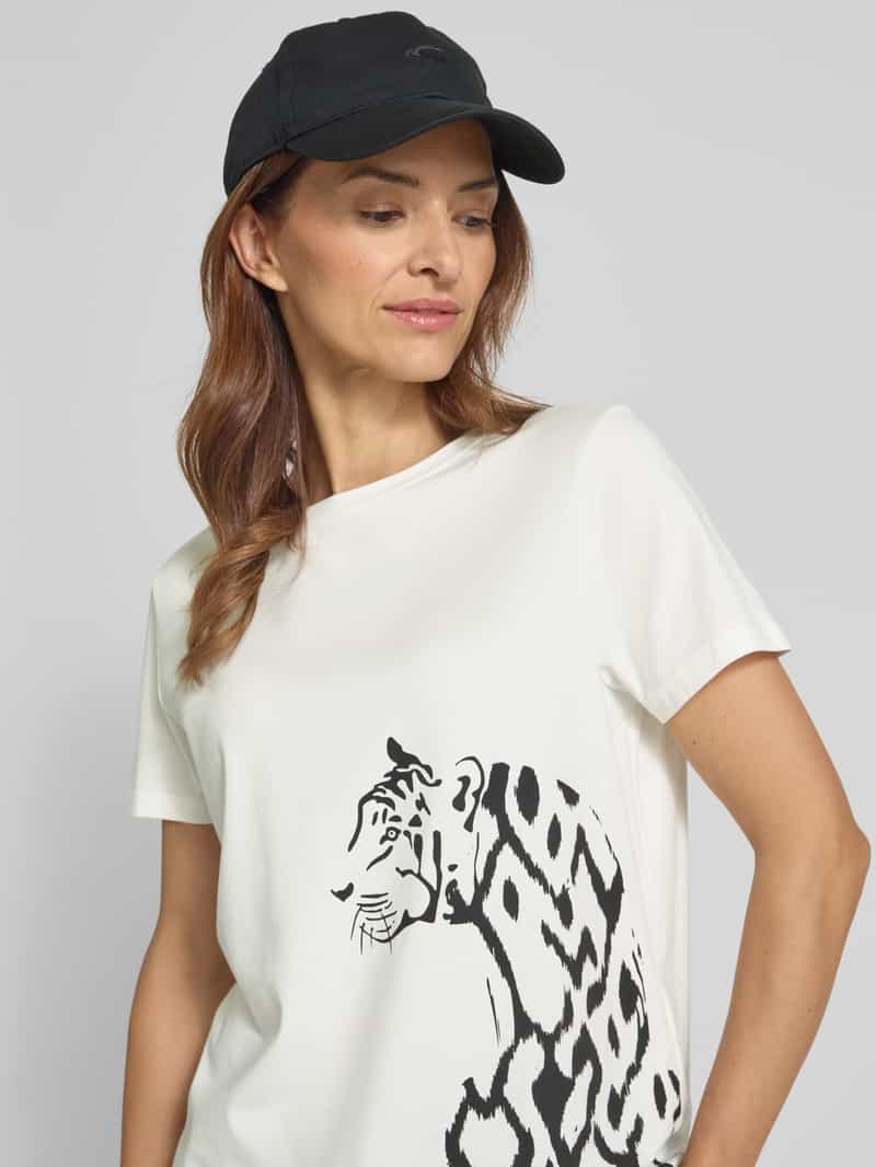 comma T-shirt met motiefprint en ronde hals