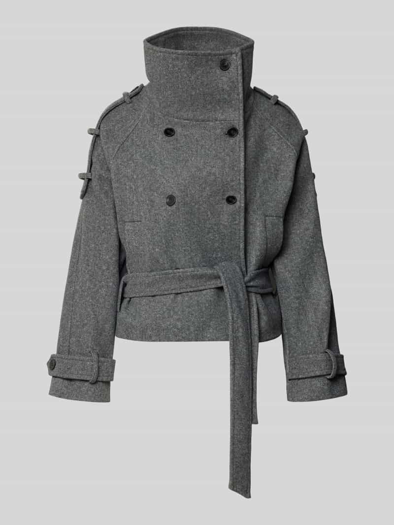 Gina Tricot Dubbelrijig jack met strikceintuur
