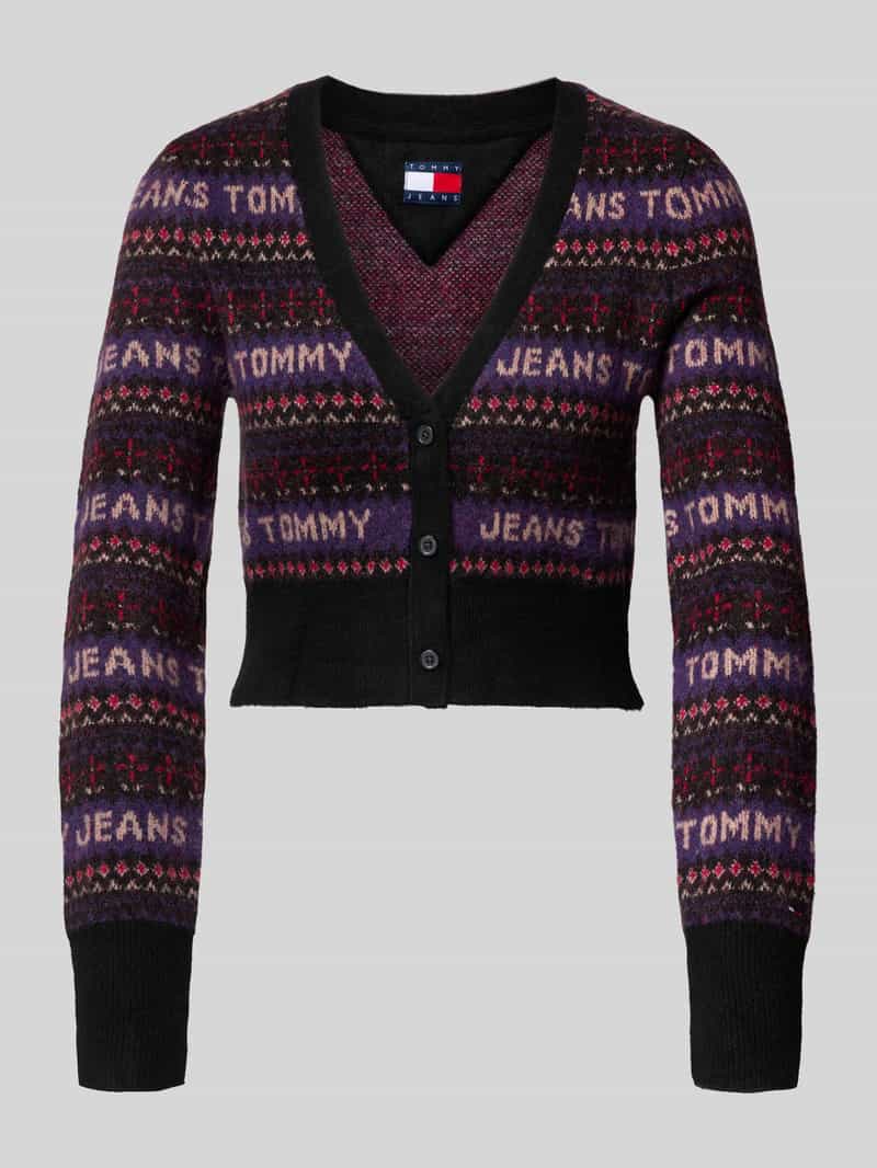 Tommy Jeans Slim fit gebreid jack met wol model 'FAIRISLE'