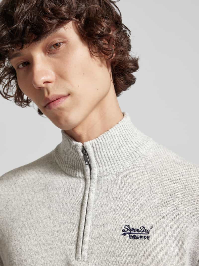 Superdry Gebreide pullover met opstaande kraag