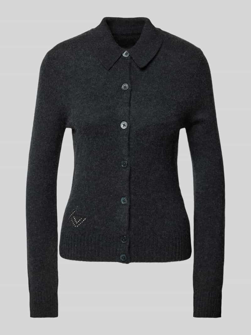 Zadig & Voltaire Gebreid jack van kasjmier met platte kraag model 'VOLTIA'