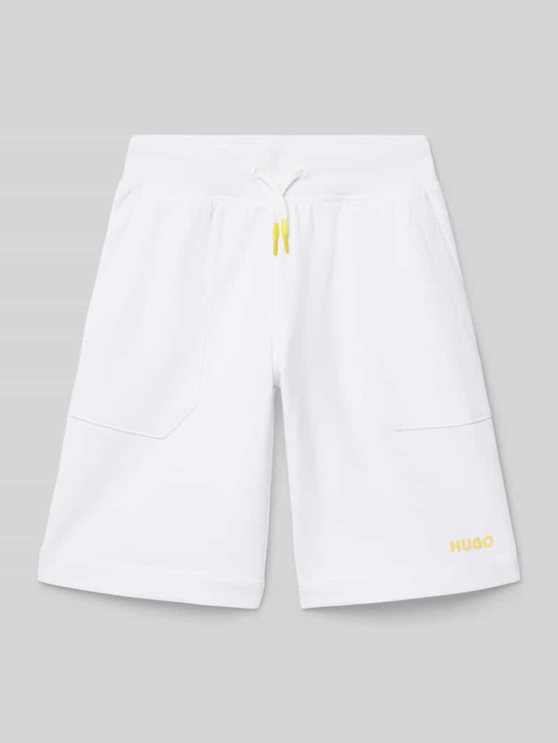 HUGO Regular fit korte broek met labelprint