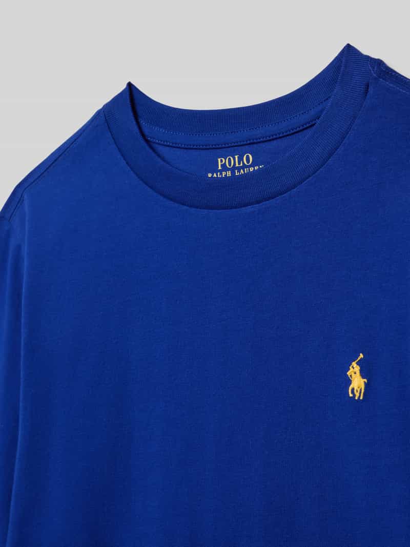 Polo Ralph Lauren Teens Shirt met lange mouwen ronde hals en labelstitching