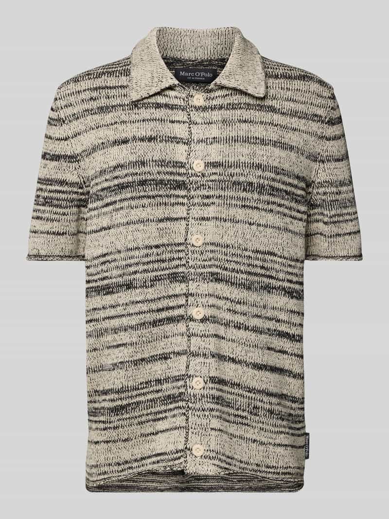 Marc O'Polo Regular fit gebreid jack van katoenmix in pololook