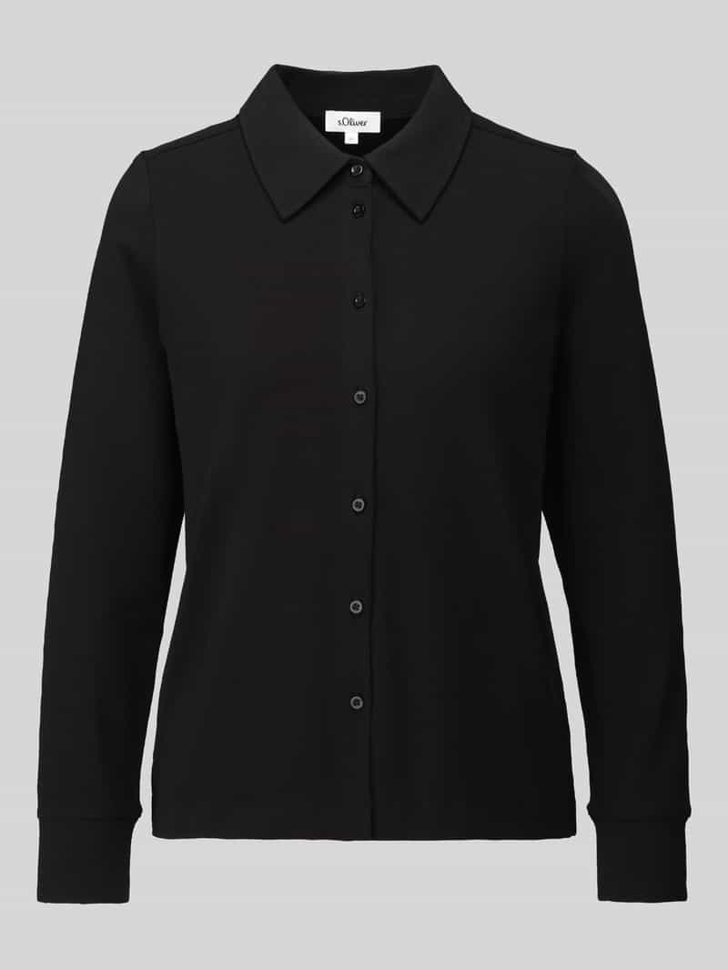 relaxed fit blouse met lange mouwen van katoenmix