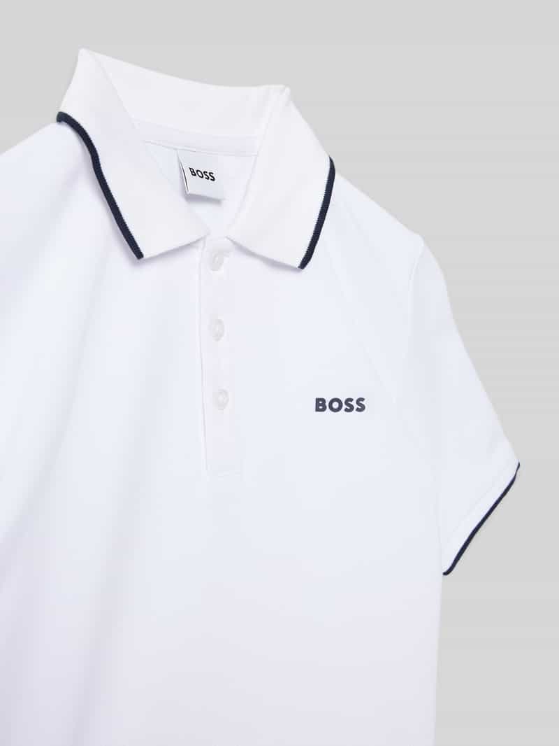 Boss Poloshirt met labeldetail