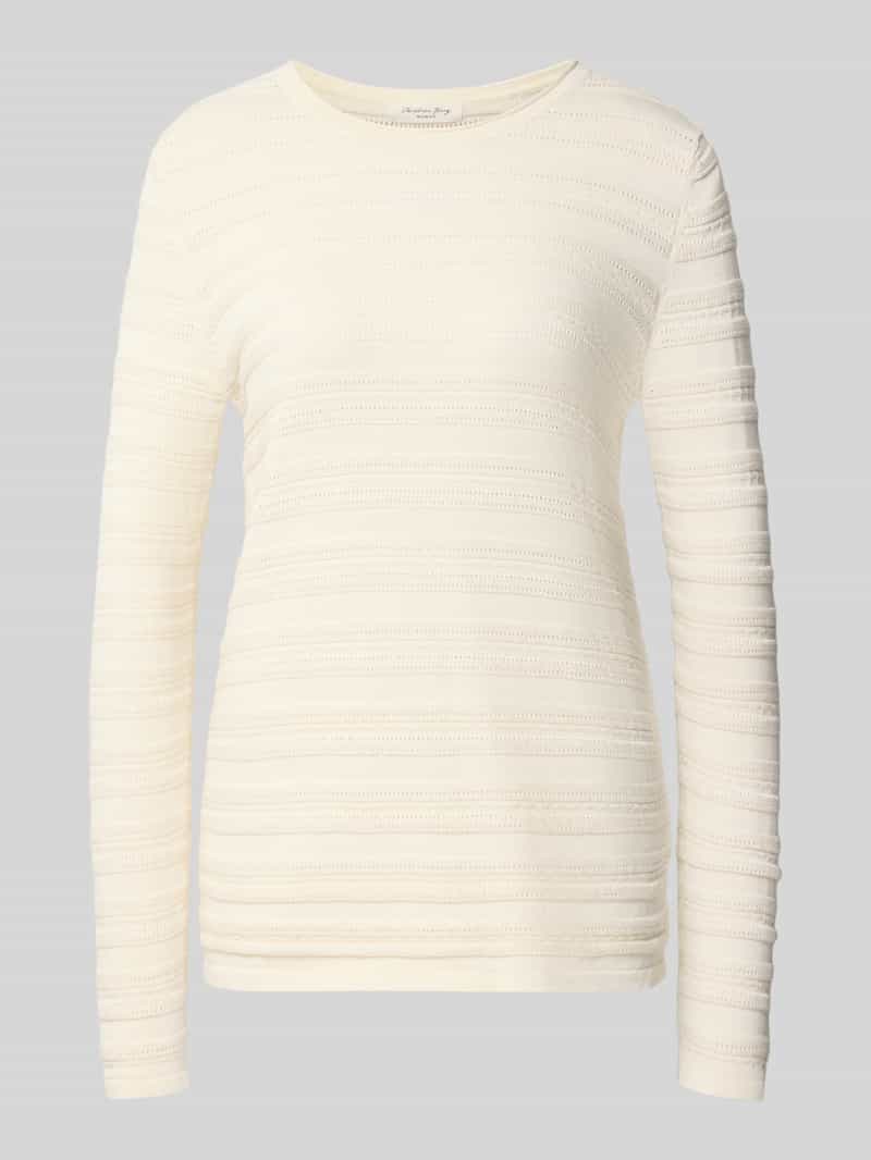 Christian Berg Woman regular fit pullover van puur katoen met brei-look