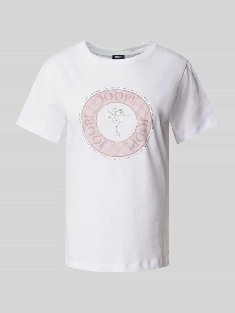 Joop! T-shirt met strass-steentjes model 'Tolu'