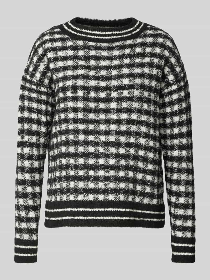 s.Oliver BLACK LABEL Regular fit gebreide pullover met wol en ruitmotief