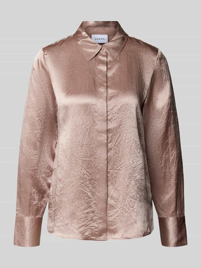 comma Overhemdblouse met blinde knoopsluiting