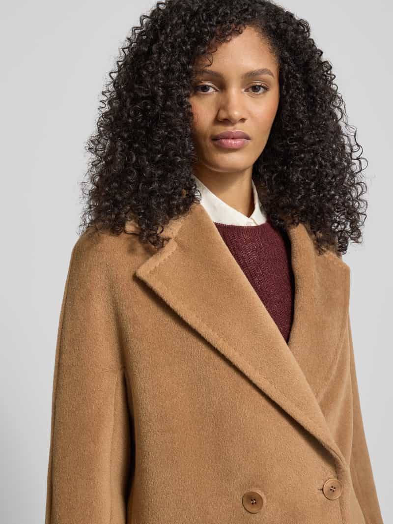 Max Mara Studio Regular fit lange wollen jas van alpacamix model 'TOKIO'