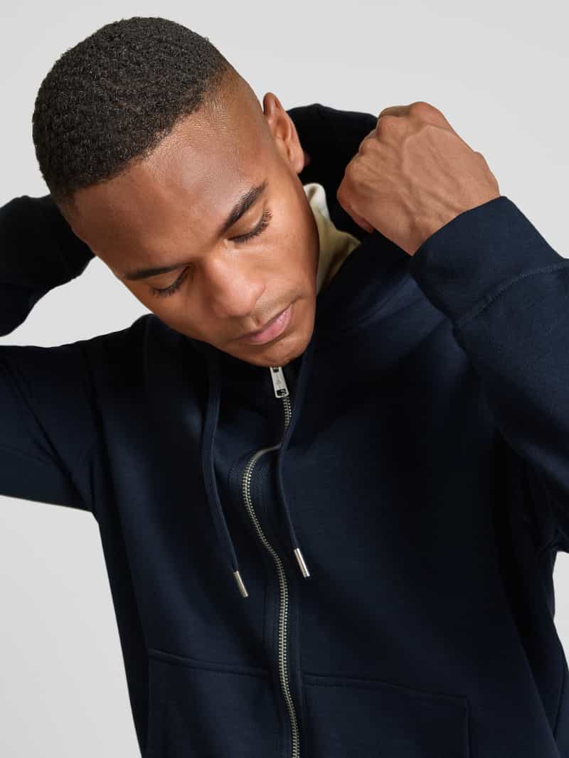 Marc O'Polo Regular fit sweatjack van puur katoen met tweewegsritssluiting