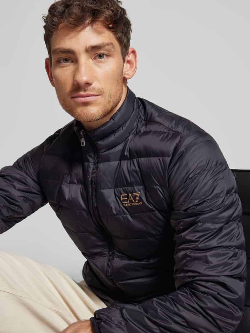 EA7 Emporio Armani Gewatteerd jack met labelprint