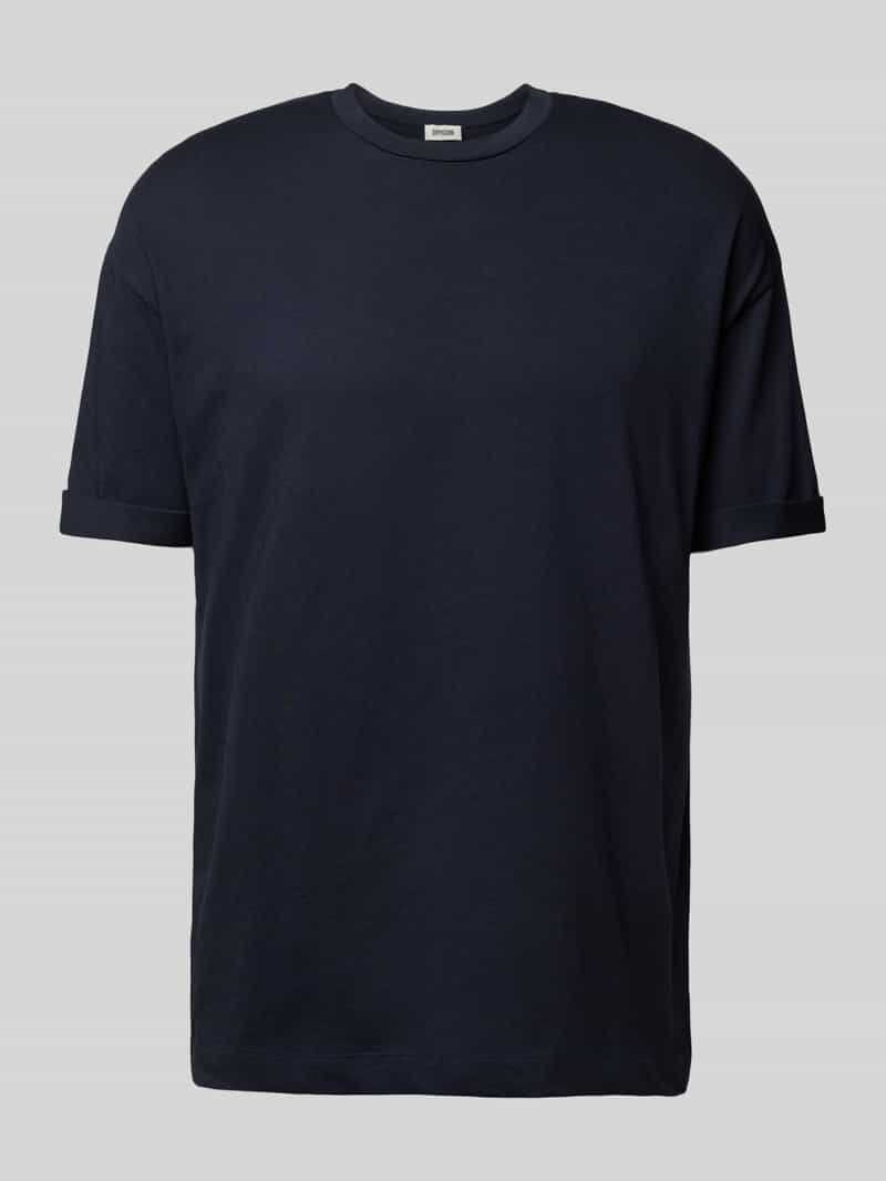 drykorn T-shirt met geribde ronde hals model 'THILO'