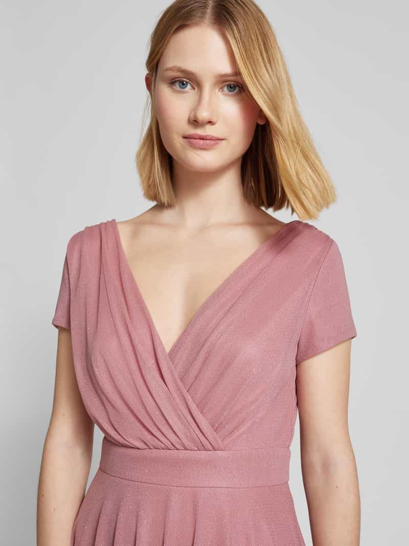 Vera Mont Knielange cocktailjurk in wikkellook
