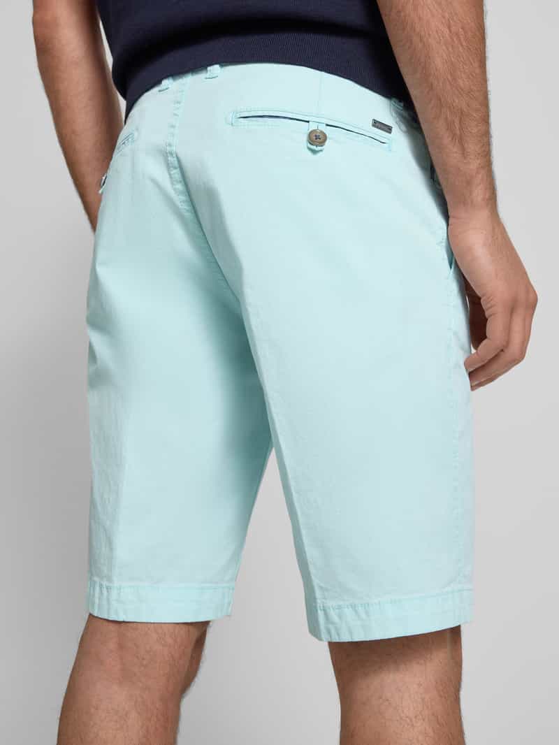 Bugatti Regular fit korte chino met ceintuurlussen model 'Flat'