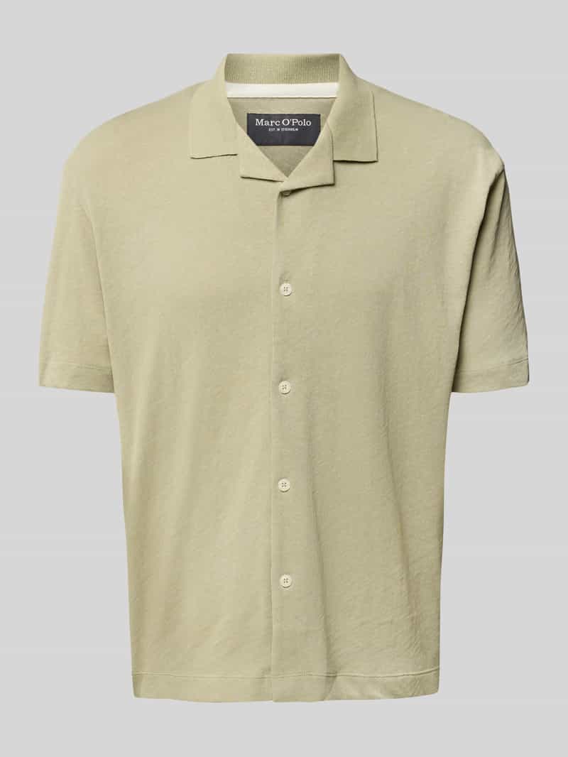 Marc O'Polo Regular fit poloshirt van een mix van katoen en linnen