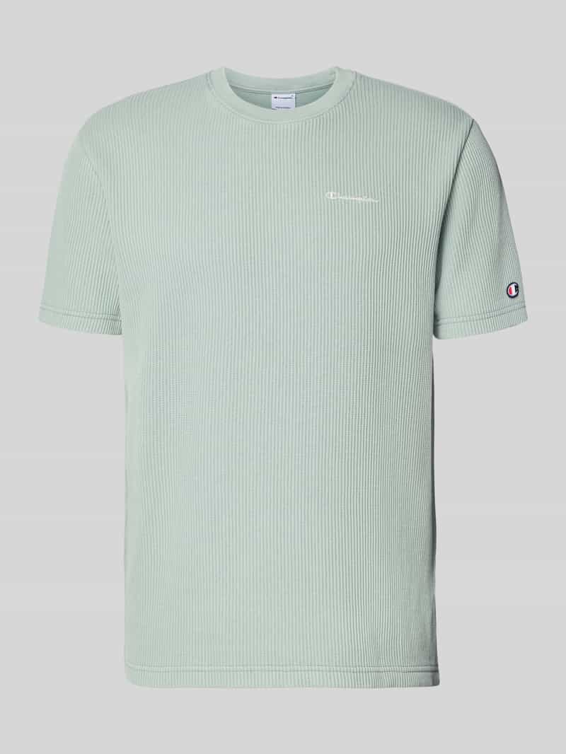 T-shirt met structuurpatroon en label-stitchings