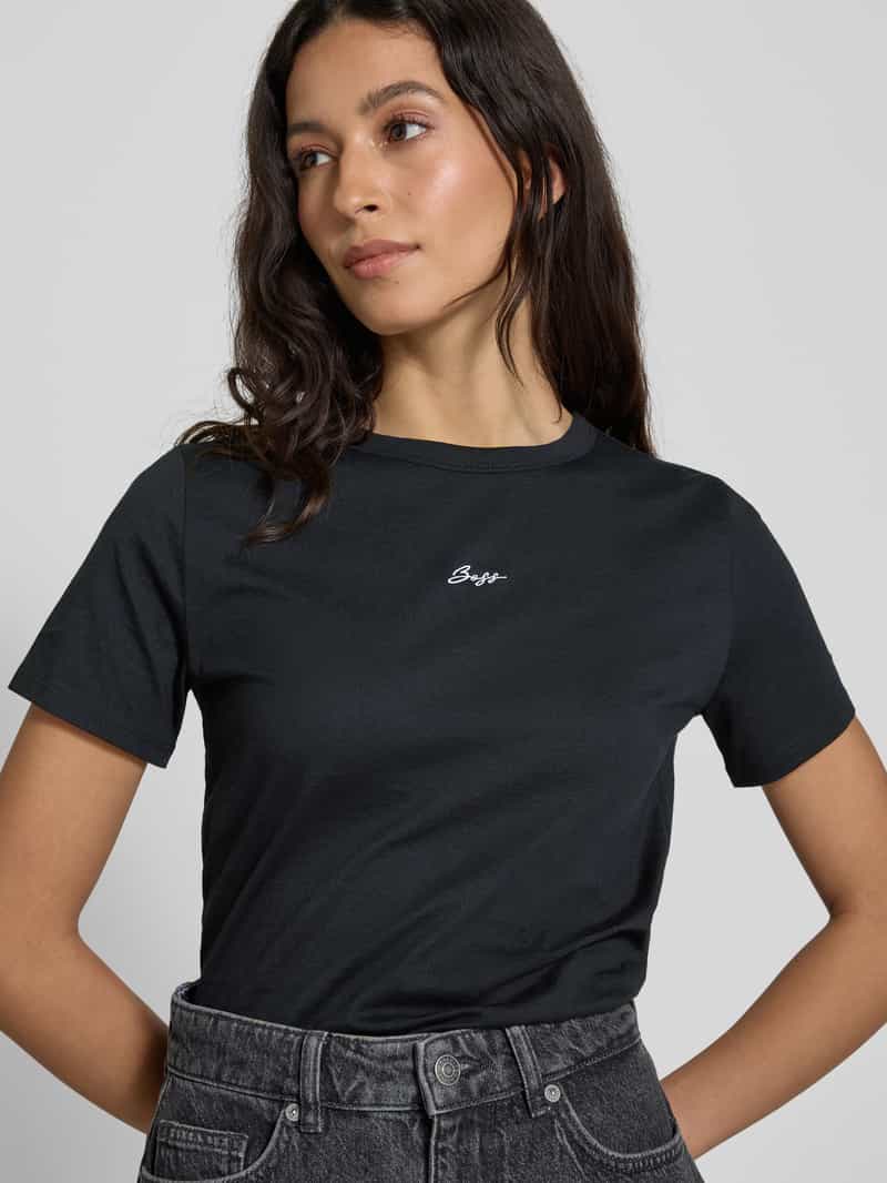 Boss Orange T-shirt met labelstitching model 'Elogo'