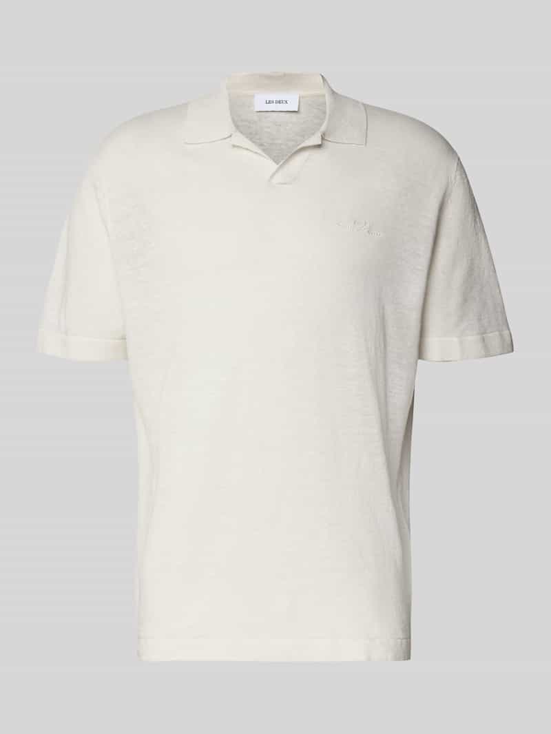 Les Deux Regular fit poloshirt van een mix van linnen en katoen model 'Emmanuel'