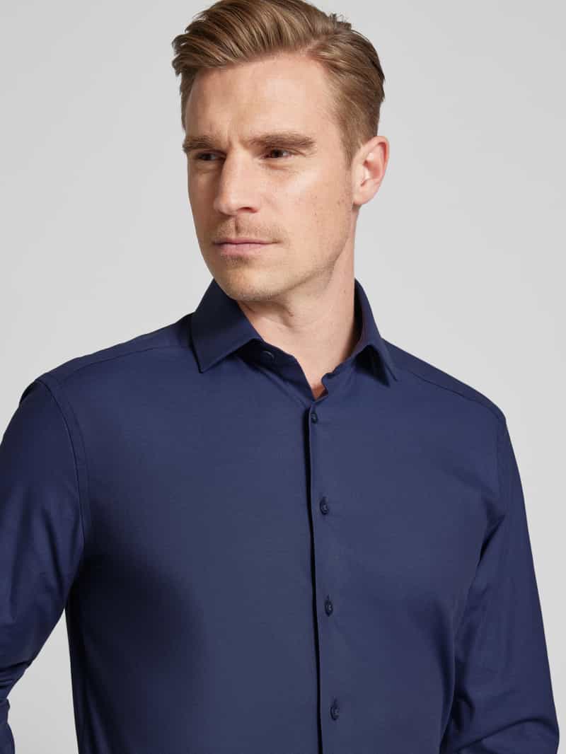 Olymp modern fit zakelijk overhemd van katoenmix marine, foto 5