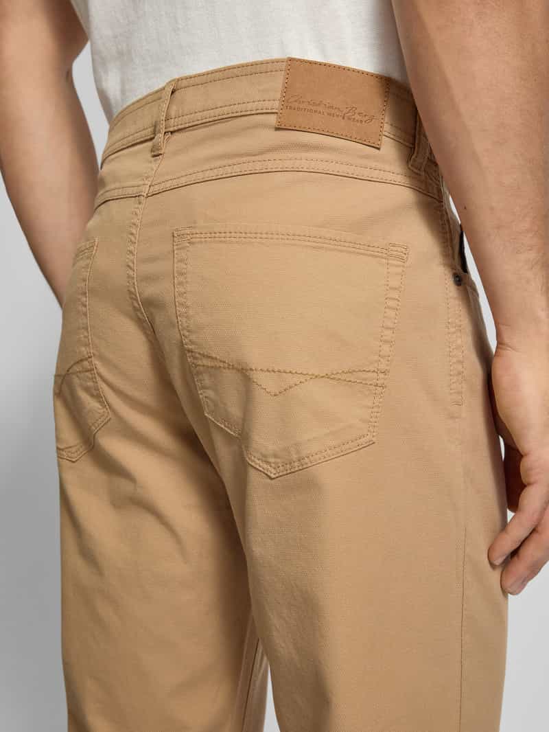 Christian Berg Men Slim fit stoffen broek met biologisch katoen en 5-pocketmodel