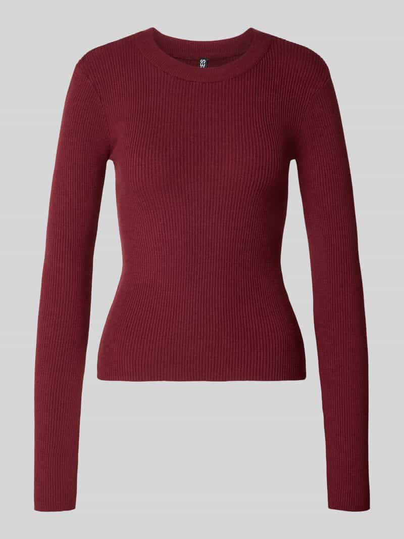 Pieces Slim fit gebreide pullover van viscosemix model 'MIRA'