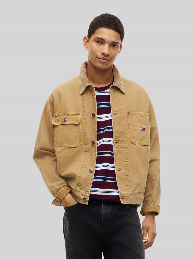 Tommy Jeans Regular fit jeansjack van puur katoen met corduroy kraag