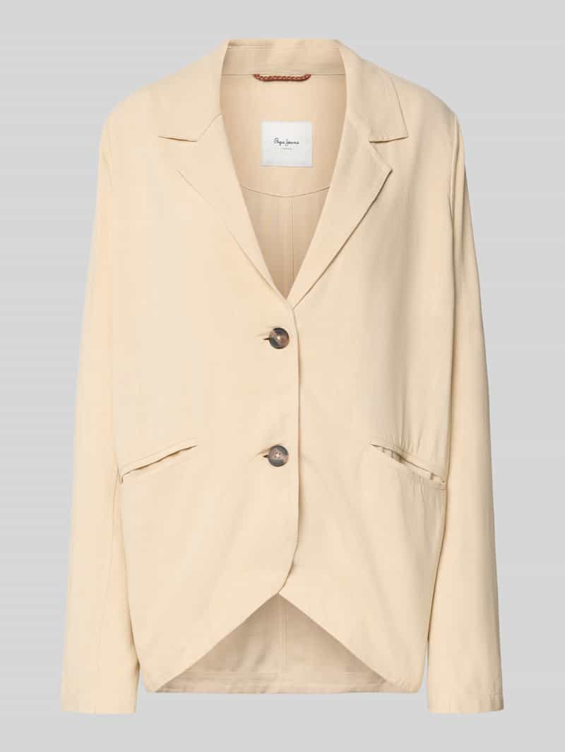 Pepe Jeans Regular fit linnen blazer van een mix van viscose en lyocell model 'STELLA'