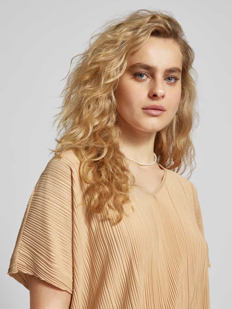 QS T-shirt met plissévouwen