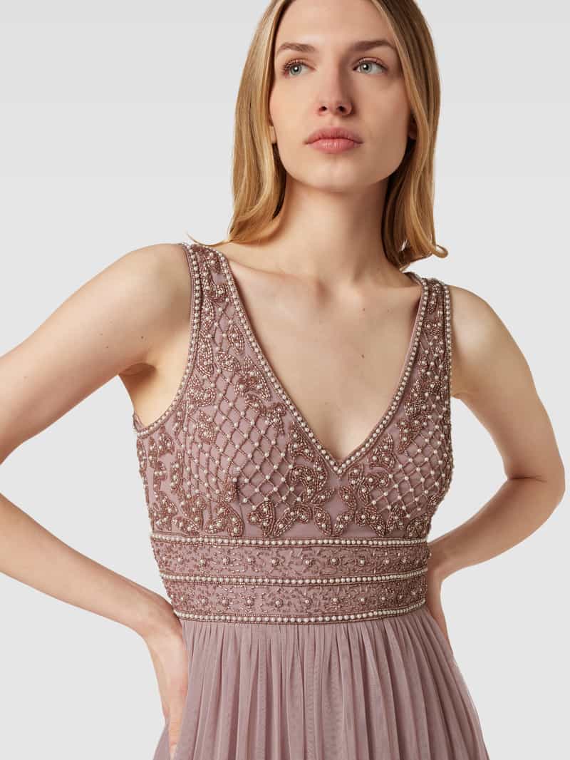 Lace & Beads Avondjurk met kralen en siersteentjes