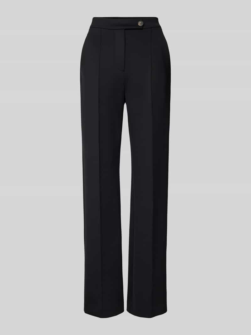 MM Straight leg stoffen broek met vaste persplooien model 'MALESIA'