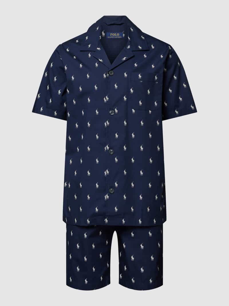 Pyjama met all-over logomotief, model 'WOVEN' Polo Ralph Lauren Underwear