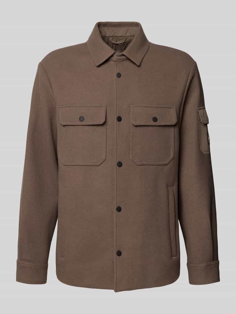 Armani Exchange Regular fit overhemdjack met kentkraag en borstzakken