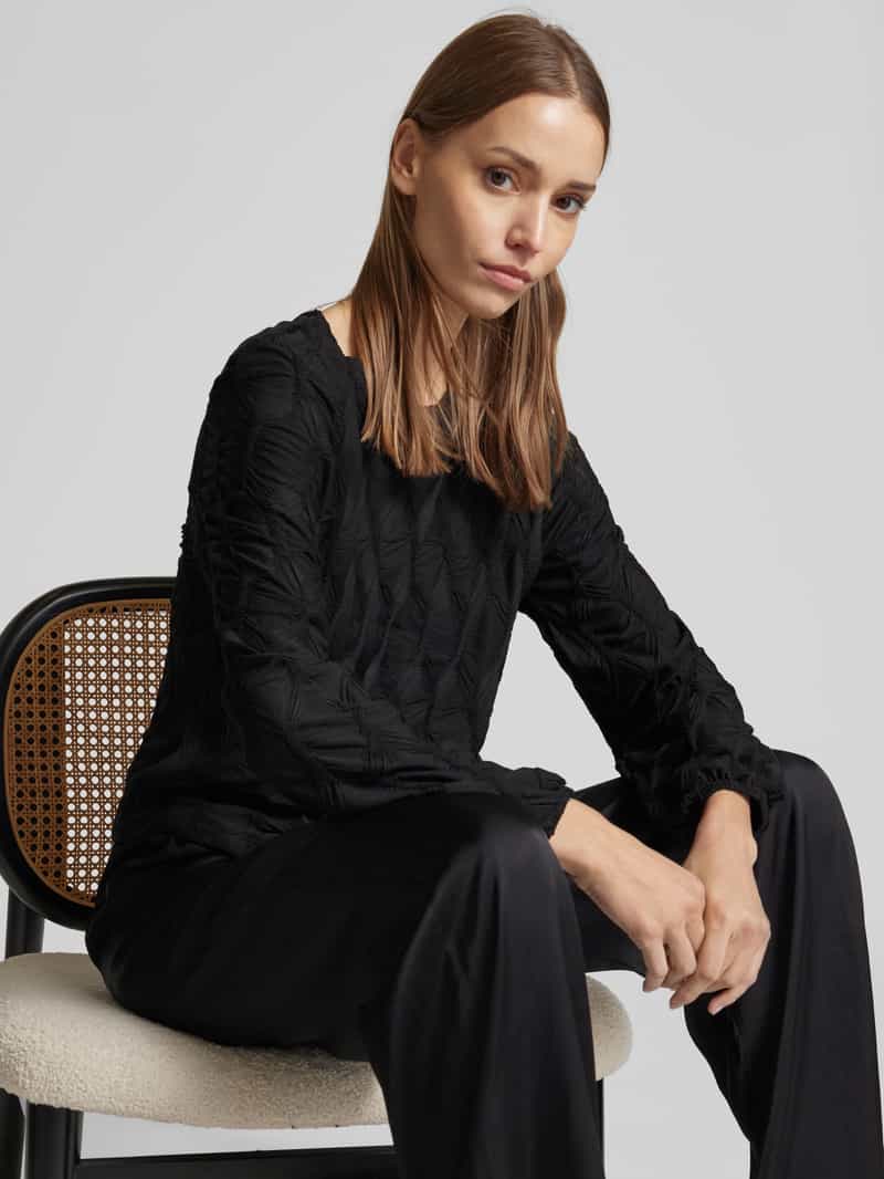 Tom Tailor Denim Regular fit blouse met lange mouwen en structuurmotief