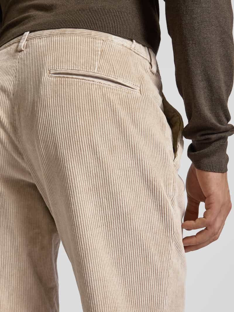 Profuomo Corduroy broek met paspelzak aan de achterkant