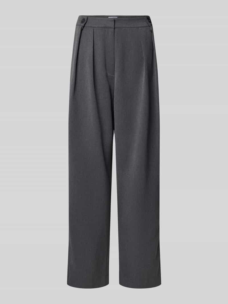 Jake*s Casual Stoffen broek met wijde pijpen en sierknopen